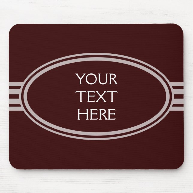 NUR FARBE / SCHALTFLÄCHE BANNweiß + Ihr Text Mousepad (Vorne)
