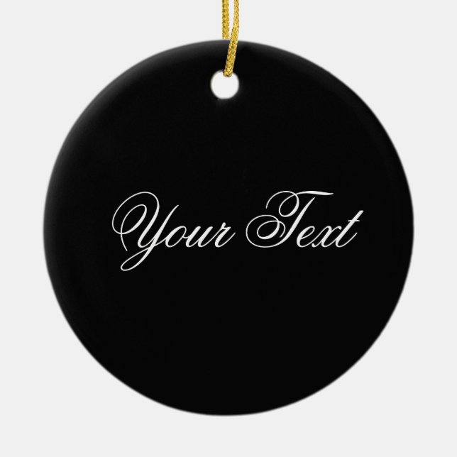 NUR FARBE / schwarz + Ihr Text Keramikornament (Vorne)