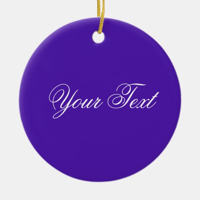 NUR FARBE / violett + Ihr Text Keramikornament (Vorne)