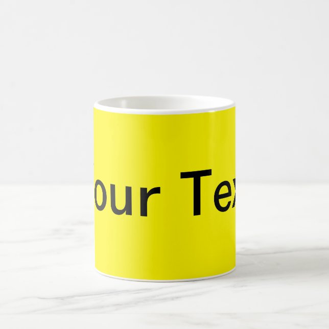 NUR FARBE / Zitrone + Ihr Text Kaffeetasse (Mittel)