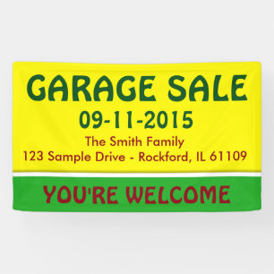 Nur Farbe Zitronengelb und Streifen + Ihre Idee Banner