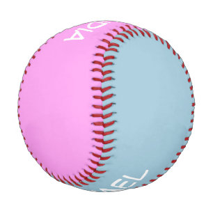 Nur Farben blau & pink + Ihre Namen und Ideen Baseball