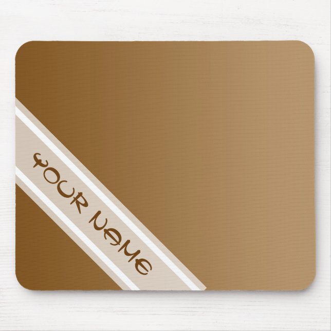 NUR FARBgefälle - braun + Ihr Name Mousepad (Vorne)