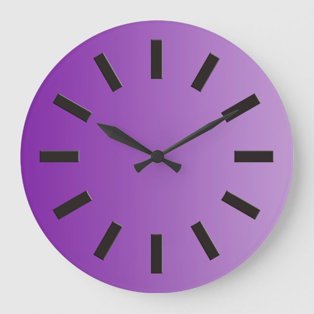 NUR FARBgefälle - lila + Taktfläche I Große Wanduhr (Vorderseite)
