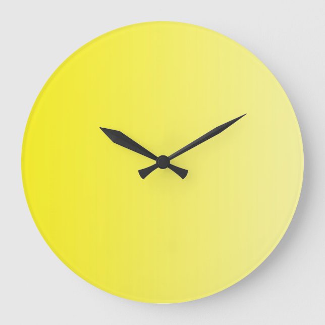 NUR FARBgefälle - Zitrone Große Wanduhr (Vorderseite)