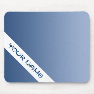 NUR FARBgradienten - blau + Ihr Name Mousepad