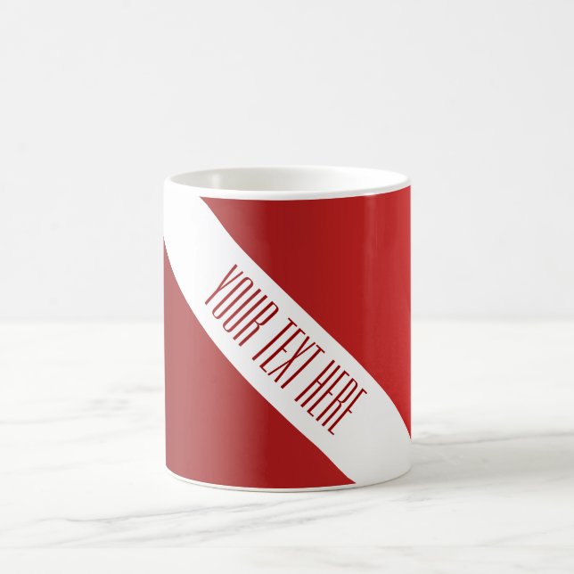 NUR FARBgradienten - Feuer rot + Text Tasse (Mittel)