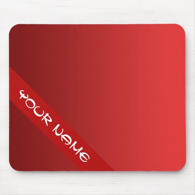 NUR FARBgradienten - Feuerrot + Ihr Name Mousepad (Vorne)