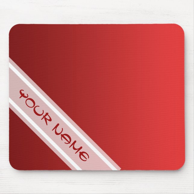 NUR FARBgradienten - Feuerrot + Ihr Name Mousepad (Vorne)
