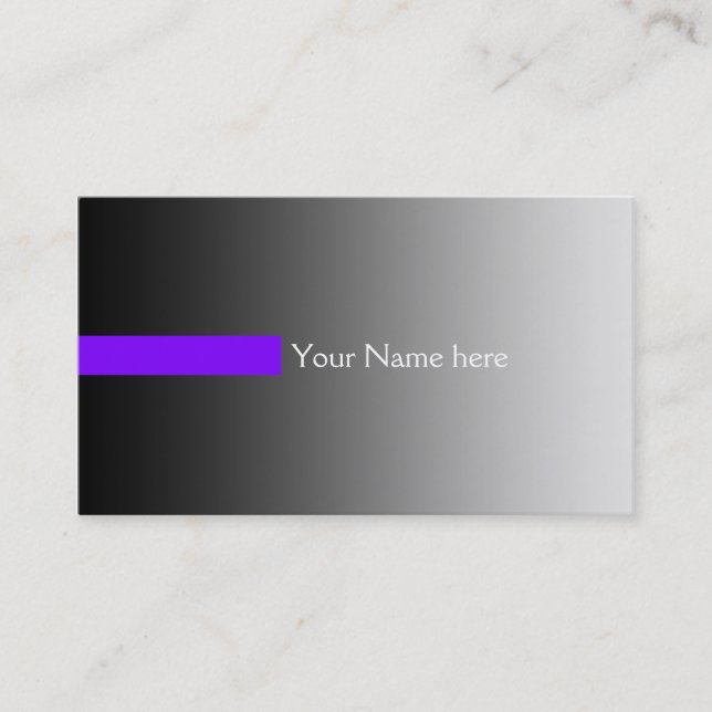 NUR FARBgradienten grau - Streifen violett + Text Visitenkarte (Vorderseite)