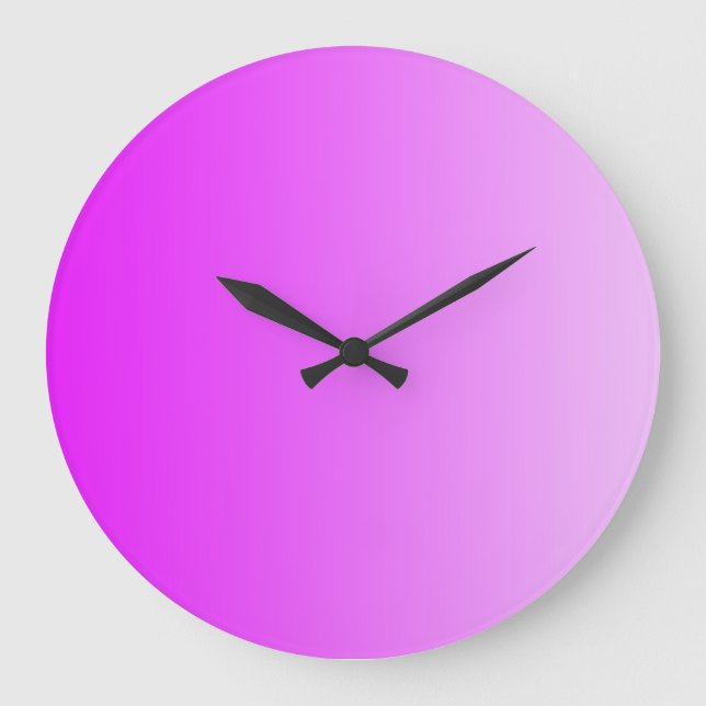 NUR FARBgradienten - Neonrosa Große Wanduhr (Vorderseite)