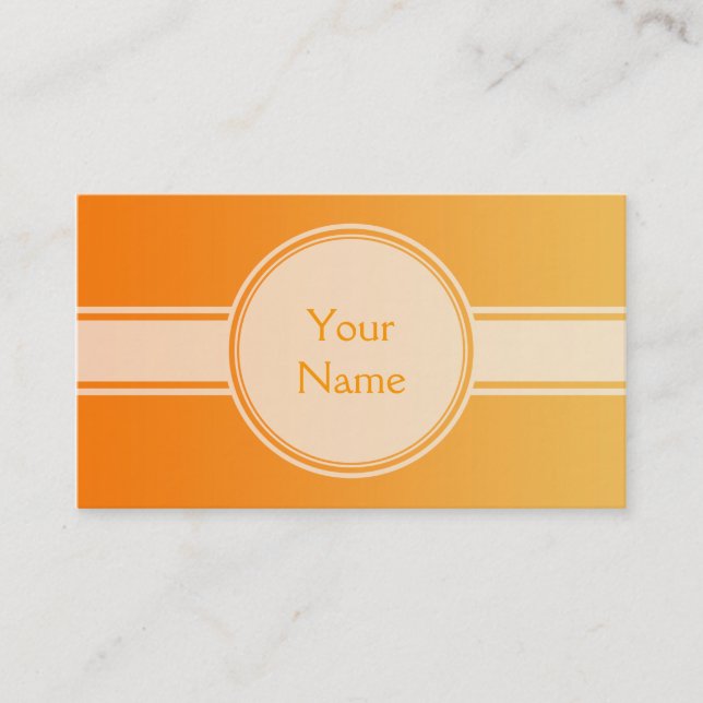 NUR FARBgradienten - orange + Text Visitenkarte (Vorderseite)