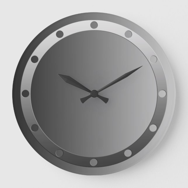 NUR FARBgradienten - Ringpunktuhr ist grau Große Wanduhr (Vorderseite)