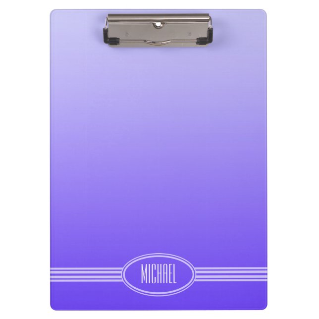 NUR FARBgradienten Violett + Ihr Text Klemmbrett (Vorderseite)