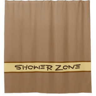 NUR FARBSTREIFEN - braun beige + dein Hintergrund. Duschvorhang