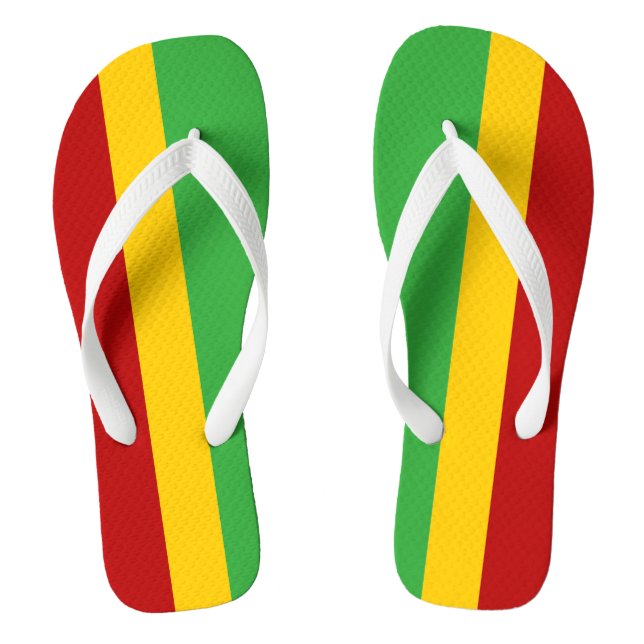 NUR FARBSTREIFEN - gelb, rot Flip Flops (Fußbett)