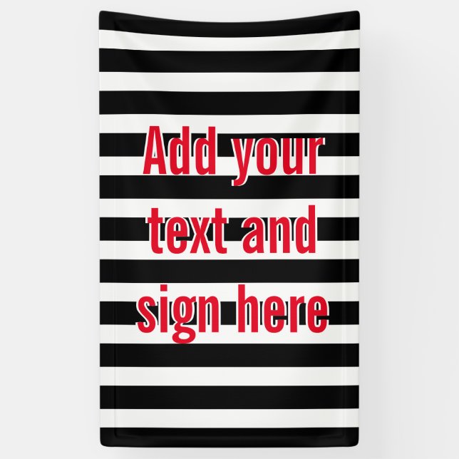 NUR FARBSTREIFEN - schwarz + Ihr Rücken. Ideen Banner (Vertikal)