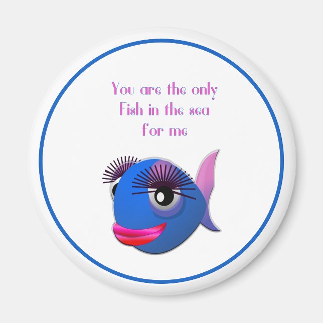 Nur Fisch im Meer zum Valentinstag Magnet (Vorne)