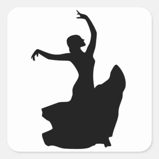 Nur Flamenco-Tänzer Quadratischer Aufkleber (Vorderseite)