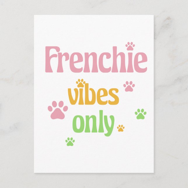 Nur Frenchie Vibes Postkarte (Vorderseite)