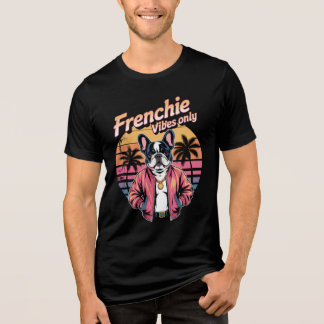 Nur Frenchie Vibes Retro Sonnenuntergang Französis Tri-Blend Shirt