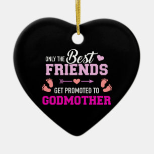 Nur Freunde werden zur Patentante befördert Keramik Ornament