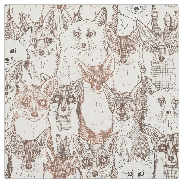 Nur Füchse, braun, weiße Stoffe (Muster)