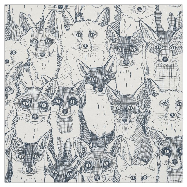 Nur Füchse Indigoweiße Stoffe (Muster)
