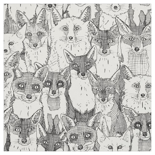 Nur Füchse schwarz weich weiß Stoff (Muster)