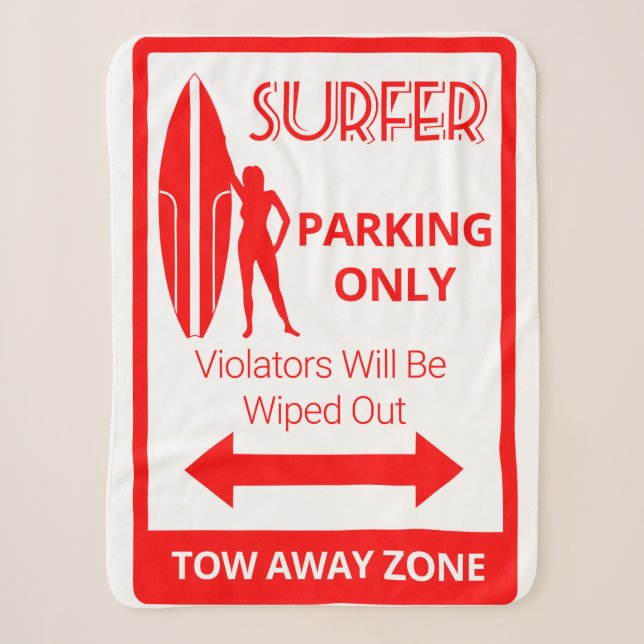 Nur Funny Surfer Parking Sherpadecke (Vorderseite)