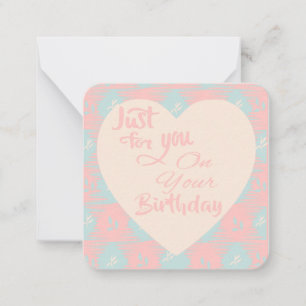 Nur für dich zum Geburtstag Grußkarte Mitteilungskarte