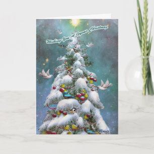 "Nur für die Vögel" Weihnachtskarte Feiertagskarte