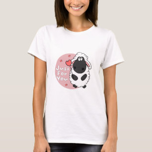 Nur für euch Kawaii lustige Schafe halten Herz T-Shirt