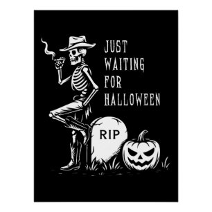 Nur für Halloween Cowboy Skeleton Gewartet Poster