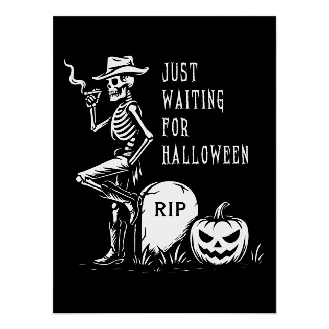 Nur für Halloween Cowboy Skeleton Gewartet Poster (Vorderseite)