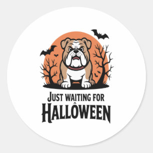 Nur für Halloween Hund Gewartet Runder Aufkleber