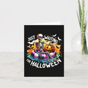 Nur für Halloween Kürbislaterne Skelett Gewartet Karte