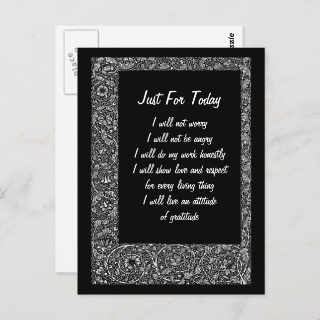 Nur für heute inspirierend postkarte (Vorne/Hinten)