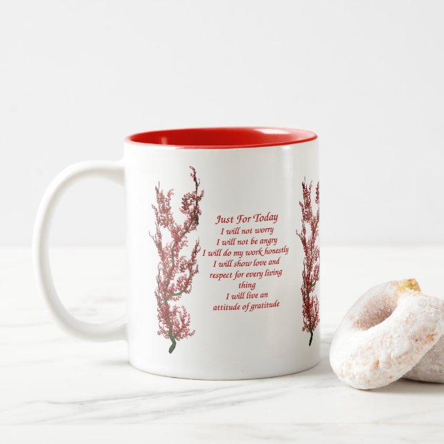 Nur für heute inspirierend zweifarbige tasse (Mit Donut)