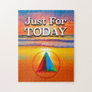 Nur für HEUTIGE OM Slogan Beach bei Sunrise Puzzle