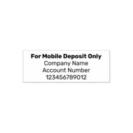 Nur für mobile Einlagen Firmenname und Konto Permastempel