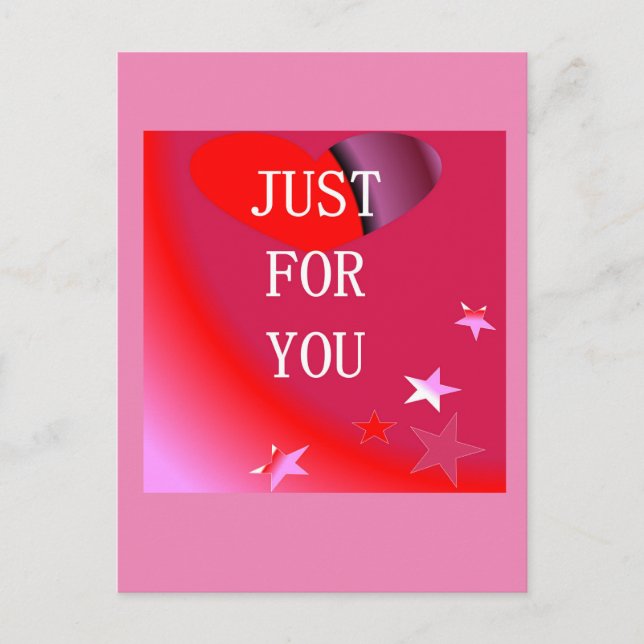NUR FÜR SIE POSTKARTE (Vorderseite)