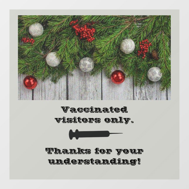 Nur geimpfte Festtagsfarben Fensteraufkleber (Blatt)