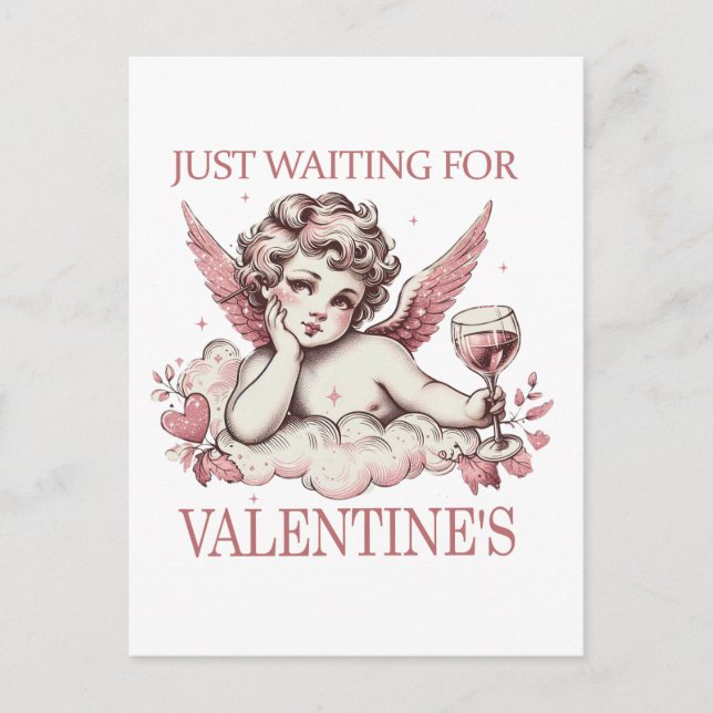 Nur Gewartet für Valentine Postkarte (Vorderseite)