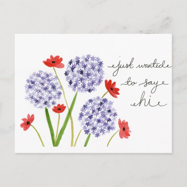 Nur gewollt, Hi zu sagen Postkarte (Vorderseite)