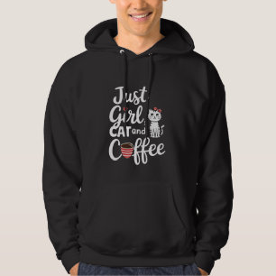 Nur Girl Cat und Kaffee Hoodie