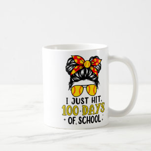 Nur glücklich 100 Tage der Schule Softball Messy B Kaffeetasse