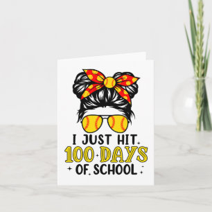 Nur glücklich 100 Tage der Schule Softball Messy B Karte