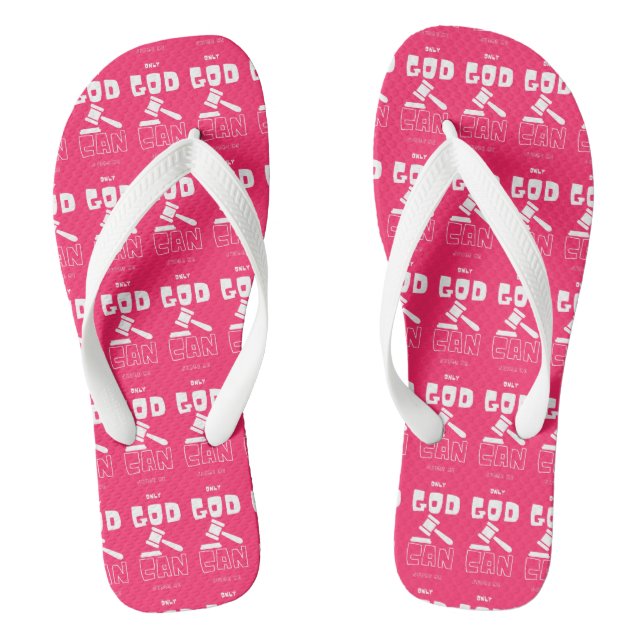 Nur Gott kann mich als rosa Unisex beurteilen Flip Flops (Fußbett)