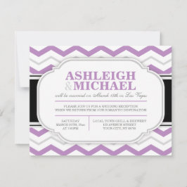 NUR Graue und Lila Zickzack Hochzeitsempfehlung Einladung